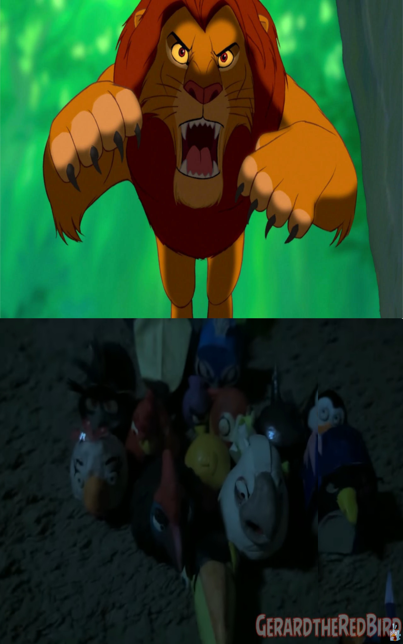 Simba Chasing Simba Attacks The Hungry Birds! by RedBird1578 on DeviantArt