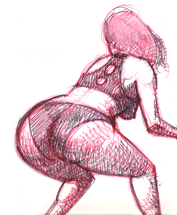 big booty drawing