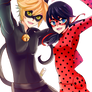 Vector LadyBug and Chat Noir(Cat Noir)