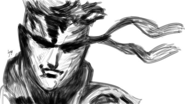 Solid Snake digital ink by kingwormo on DeviantArt