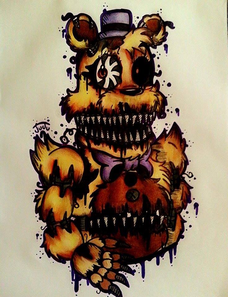 Hoje trago meu novo desenho, O NIGHTMARE FREDBEAR!!!