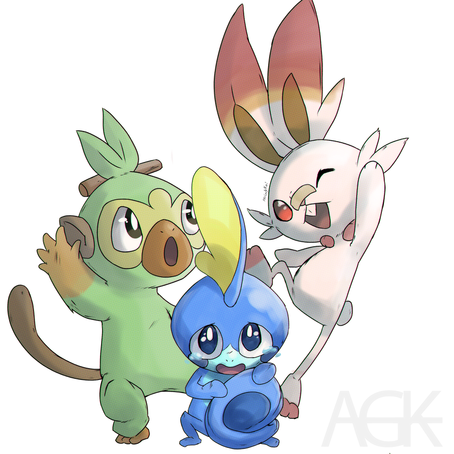 Gen 8 Starters sketch by ArtGuyKai on DeviantArt