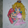 Peach and Mario pencil color