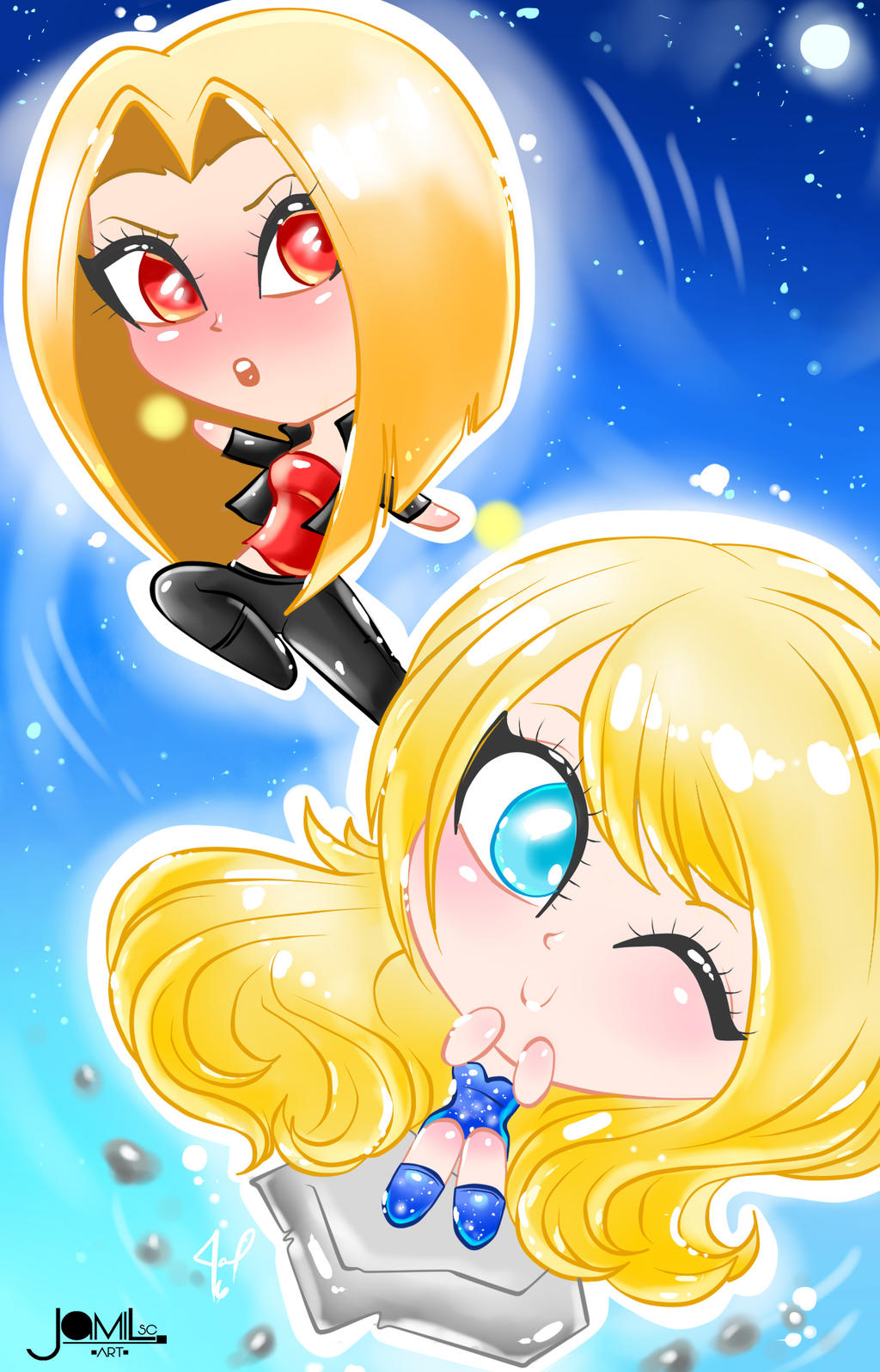 Damilia and Zoey chibi