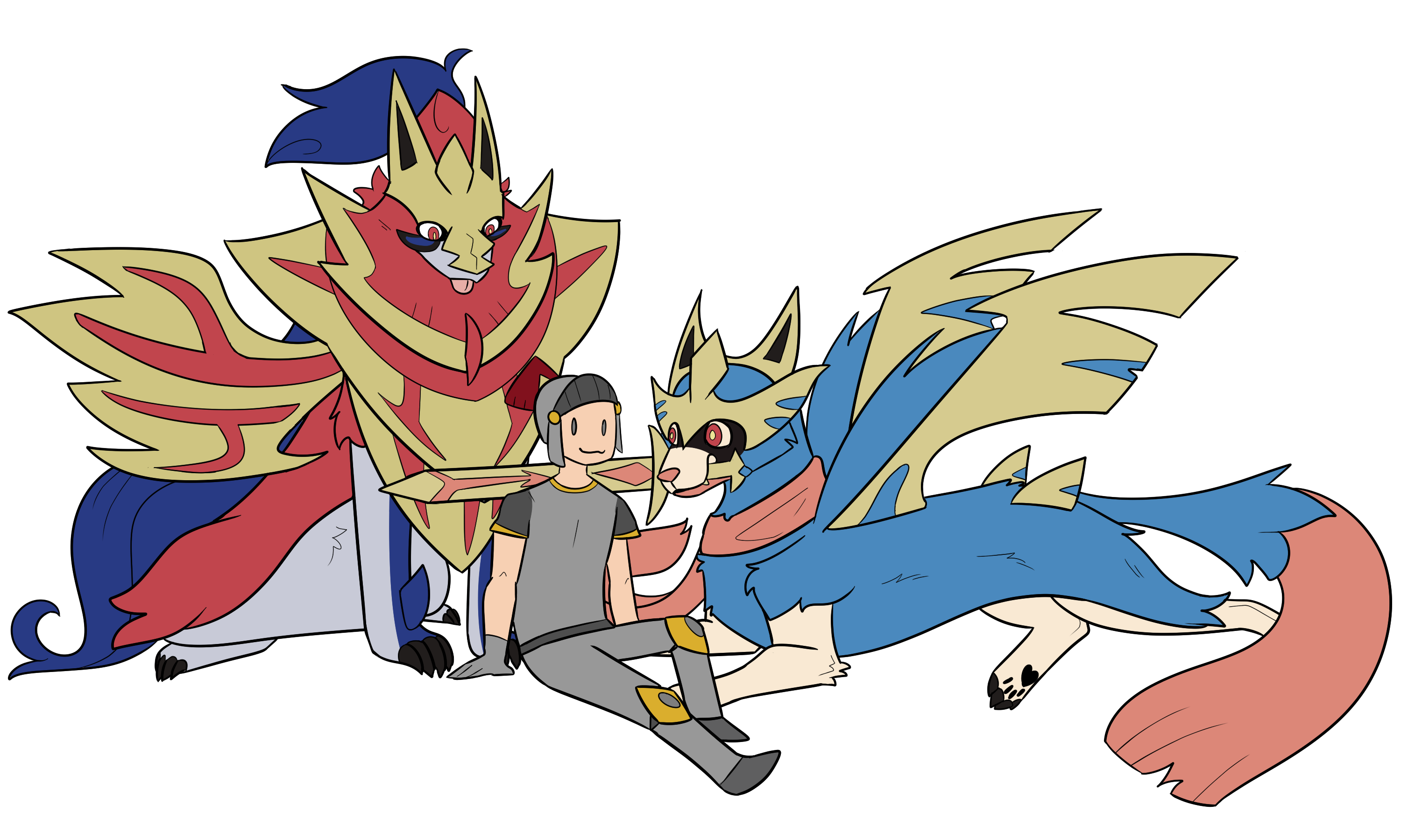 Zacian and Zamazenta by goosened on DeviantArt