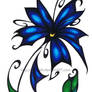 Tribal Flower - Blue