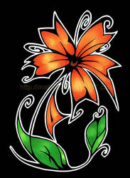 Tribal Flower - Orange