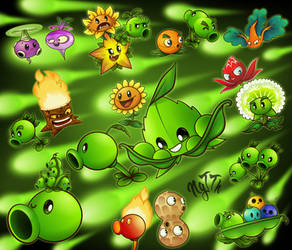 Pvz bunch of plants, featuring Appease-mint family