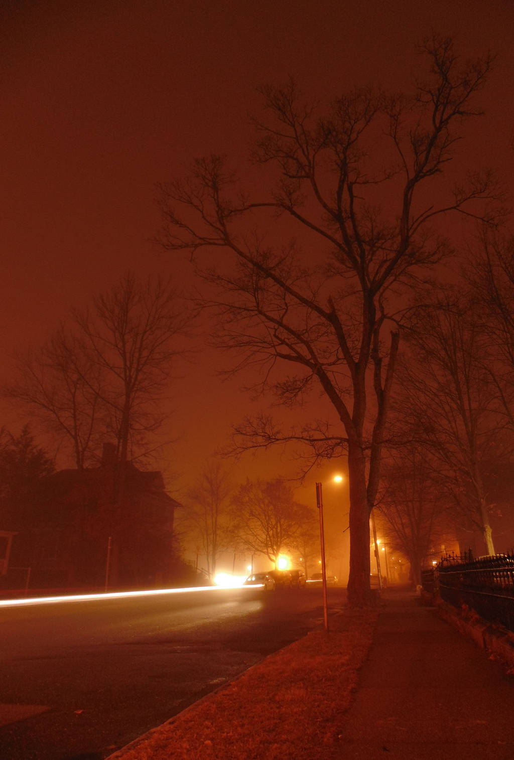 Foggy night - Electric lights by Lunarsight