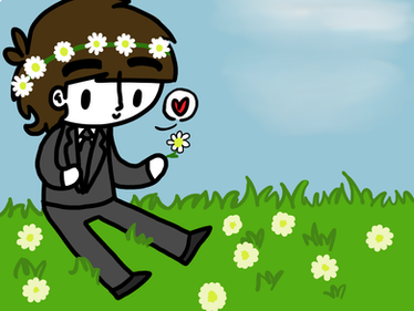 George Picking Flowers