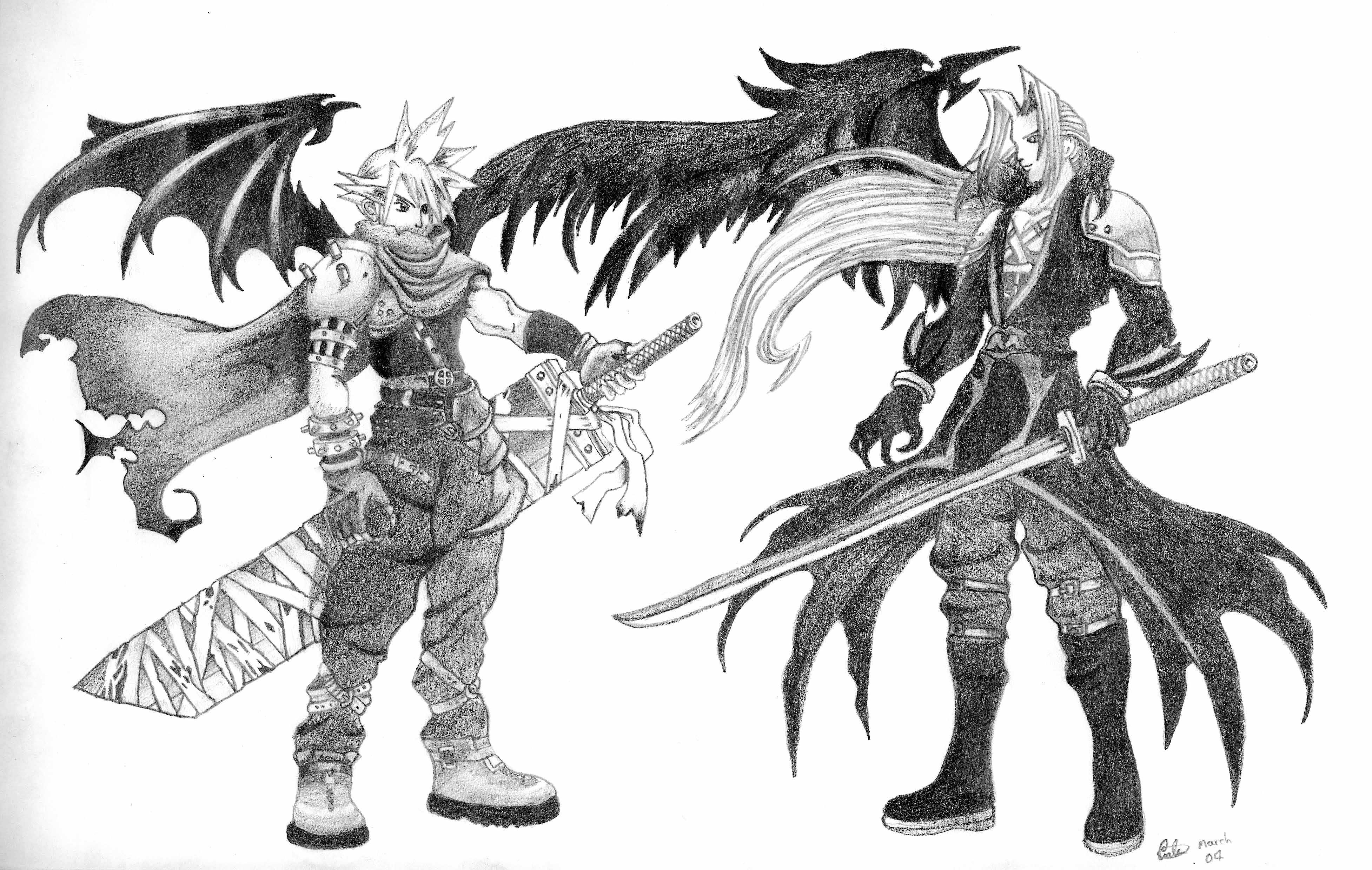 Cloud and Sephiroth