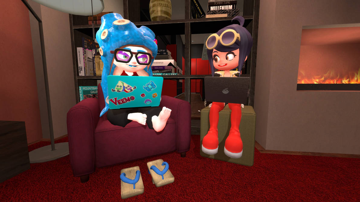 2 Laptop girls by AndrewNinja on DeviantArt