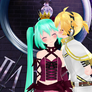 MMD Len and Miku Cheek Kiss