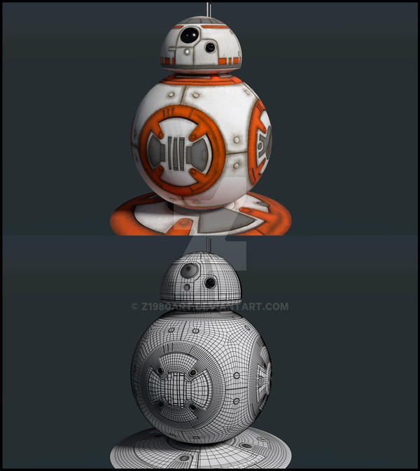 Humanized Bb8 BB-8 render and wireframe by Z1980Art on DeviantArt