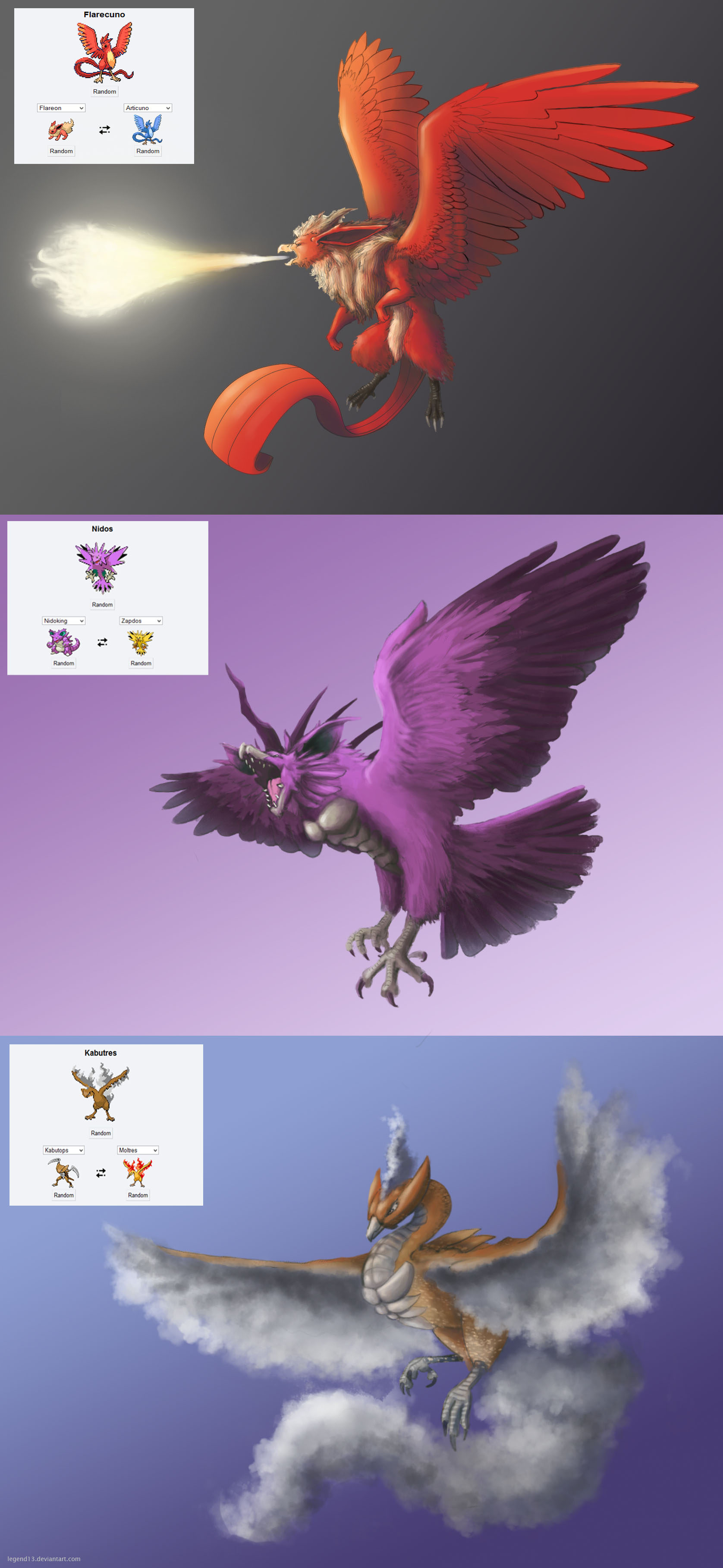 Pokemon Fusions: Kanto Legendary Birds