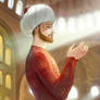 Mehmed el-Fatih the Conqueror in Hagia Sophia