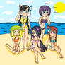 pokemon girls at the beach