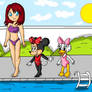 disney girls at the pool