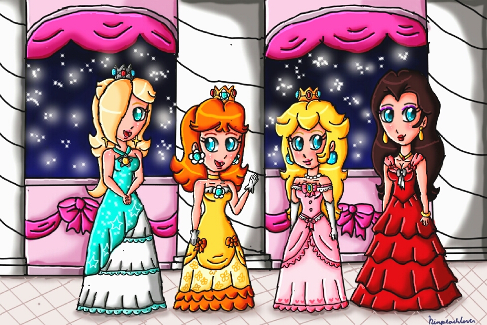 The princesses and the mayor at the ballroom