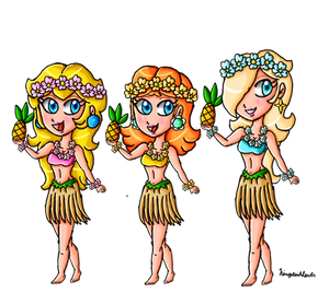 Princesses hula dancers