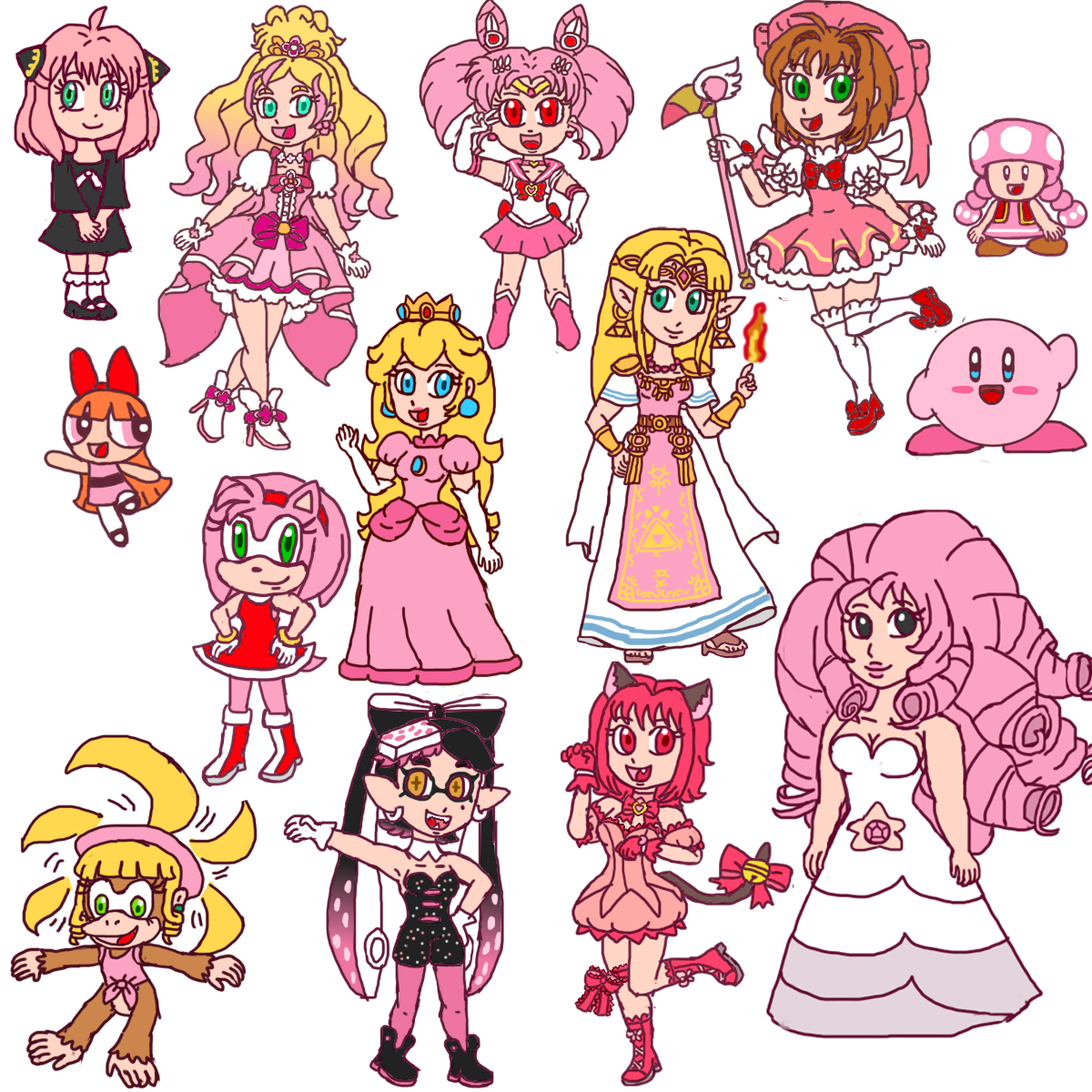 Pink characters by GoddessPrincessLulu on DeviantArt