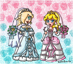 AT- Peach and Rosalina brides