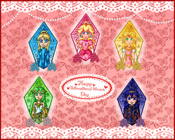 Stained glass Nintendo girls