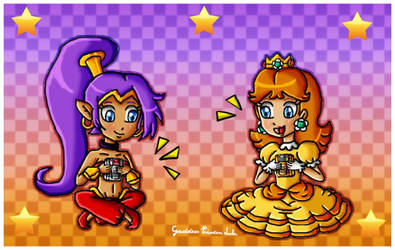 PC- Daisy and Shantae playing on Gameboy by GoddessPrincessLulu