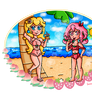 Peach and Berry bikini fruits