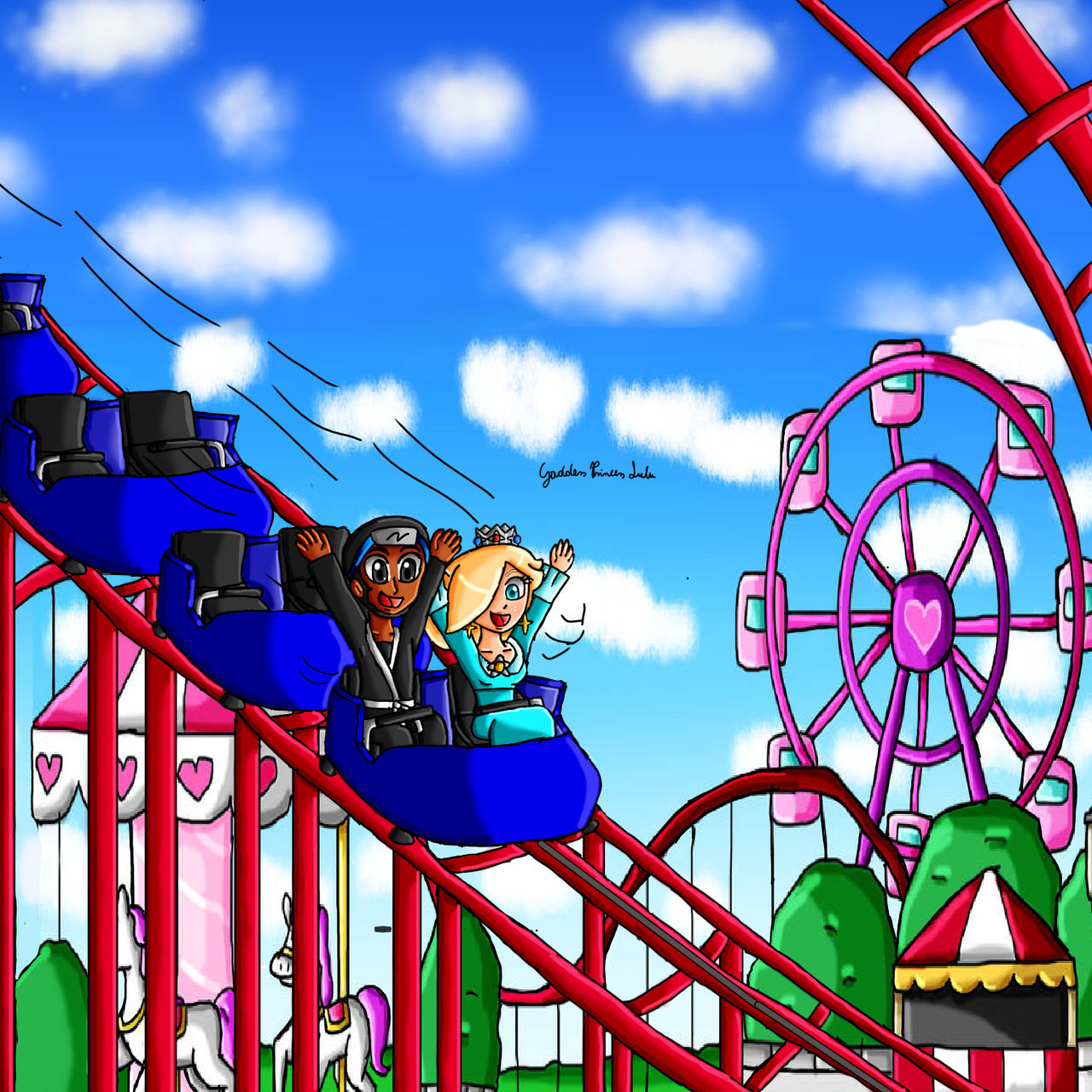 Princess Roler Coaster Deviantart C- Tatsuo and Rosalina on the roller-coaster by GoddessPrincessLulu on ...