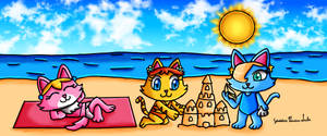 C- Kitty Princesses at the beach