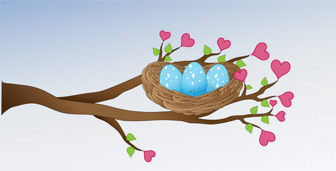 little nest with hearts
