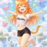 Kornelia Jumping in a Rainbow Fantasy Sky