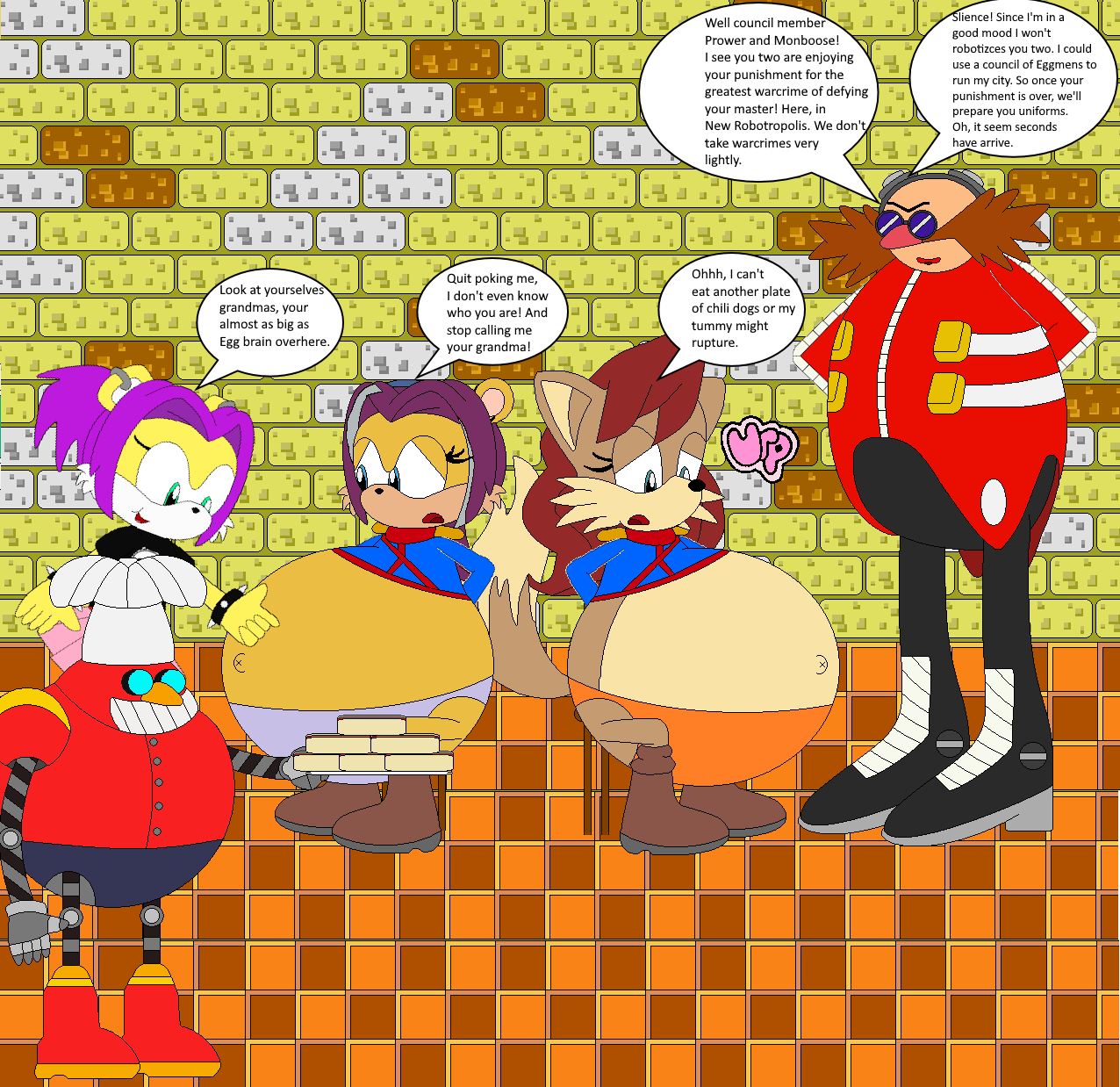 Starved Eggman hungers for Senbo (by James M) by cvgwjames on DeviantArt