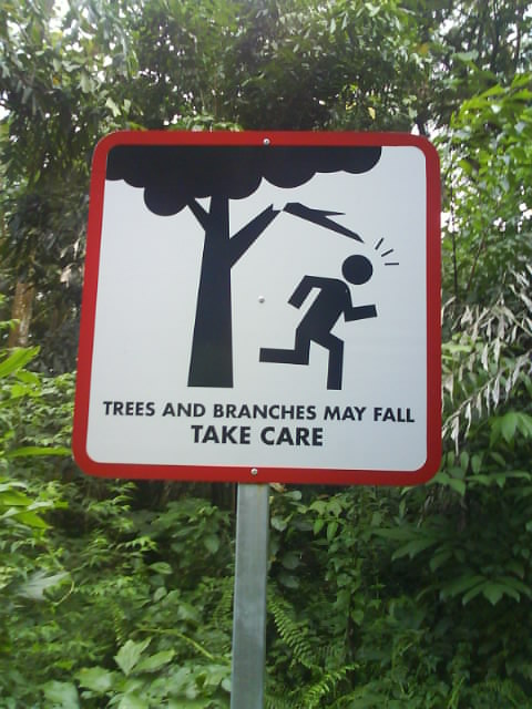 Cute signboard...Poor stickman