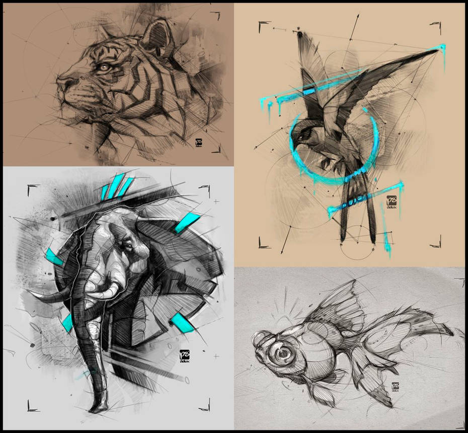 Animal Sketches Psdelux by psdeluxe