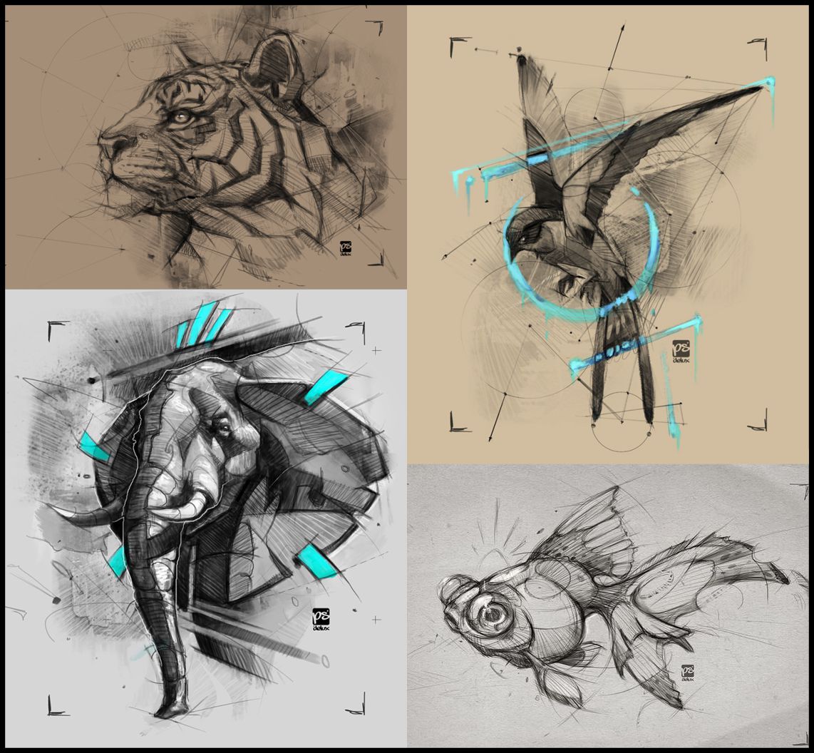 Animal Sketches Psdelux by psdeluxe