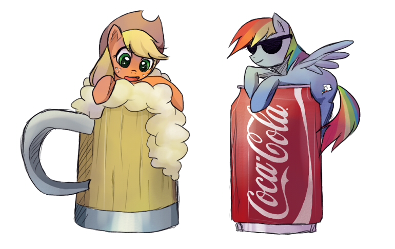 Cider AppleJack and CocaCola RainbowDash