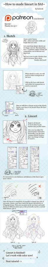 How i draw Lineart in SAI - tutorial