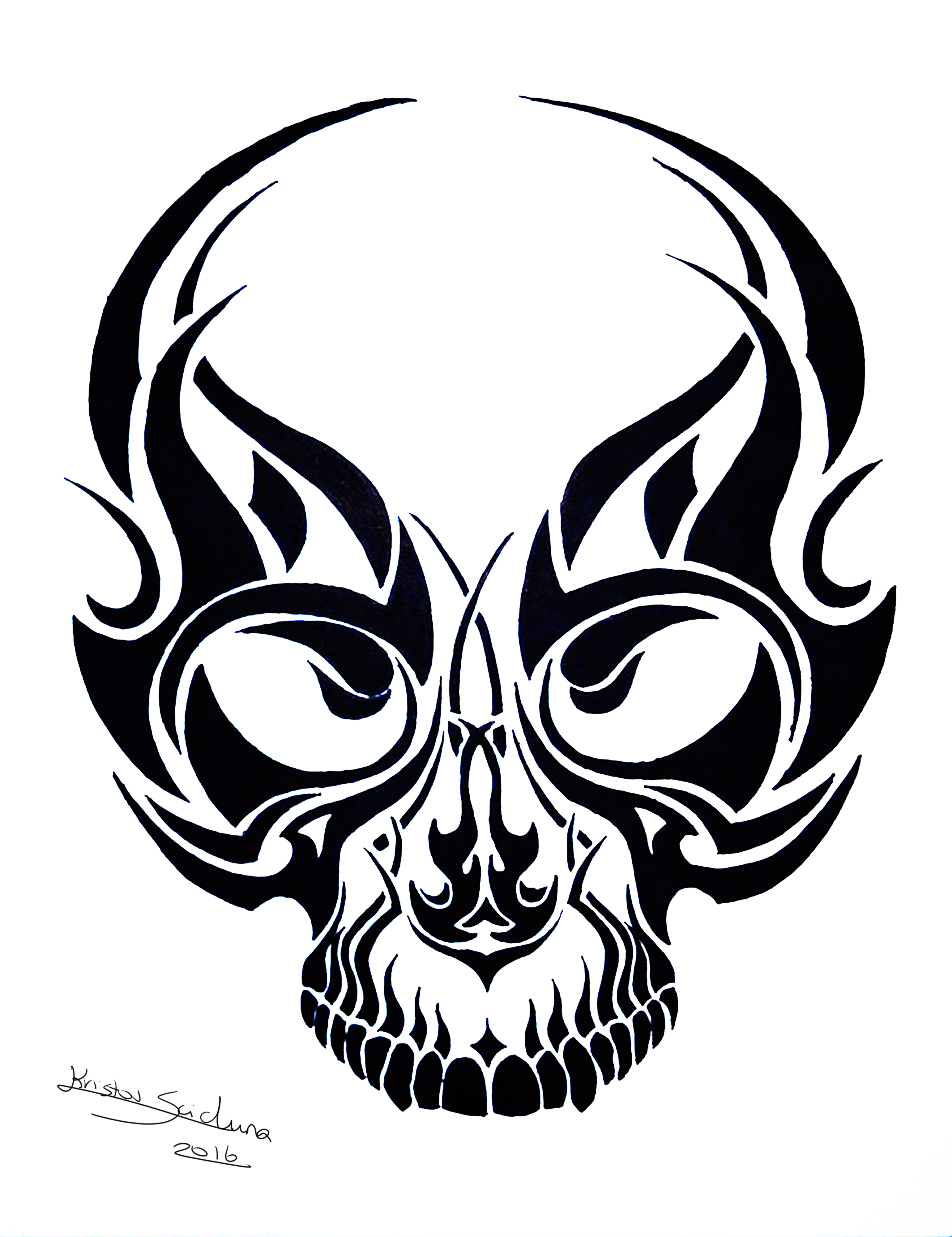 Tribal Skull Tattoo Design no. 2- Kristov Scicluna by ArtistKS on DeviantArt