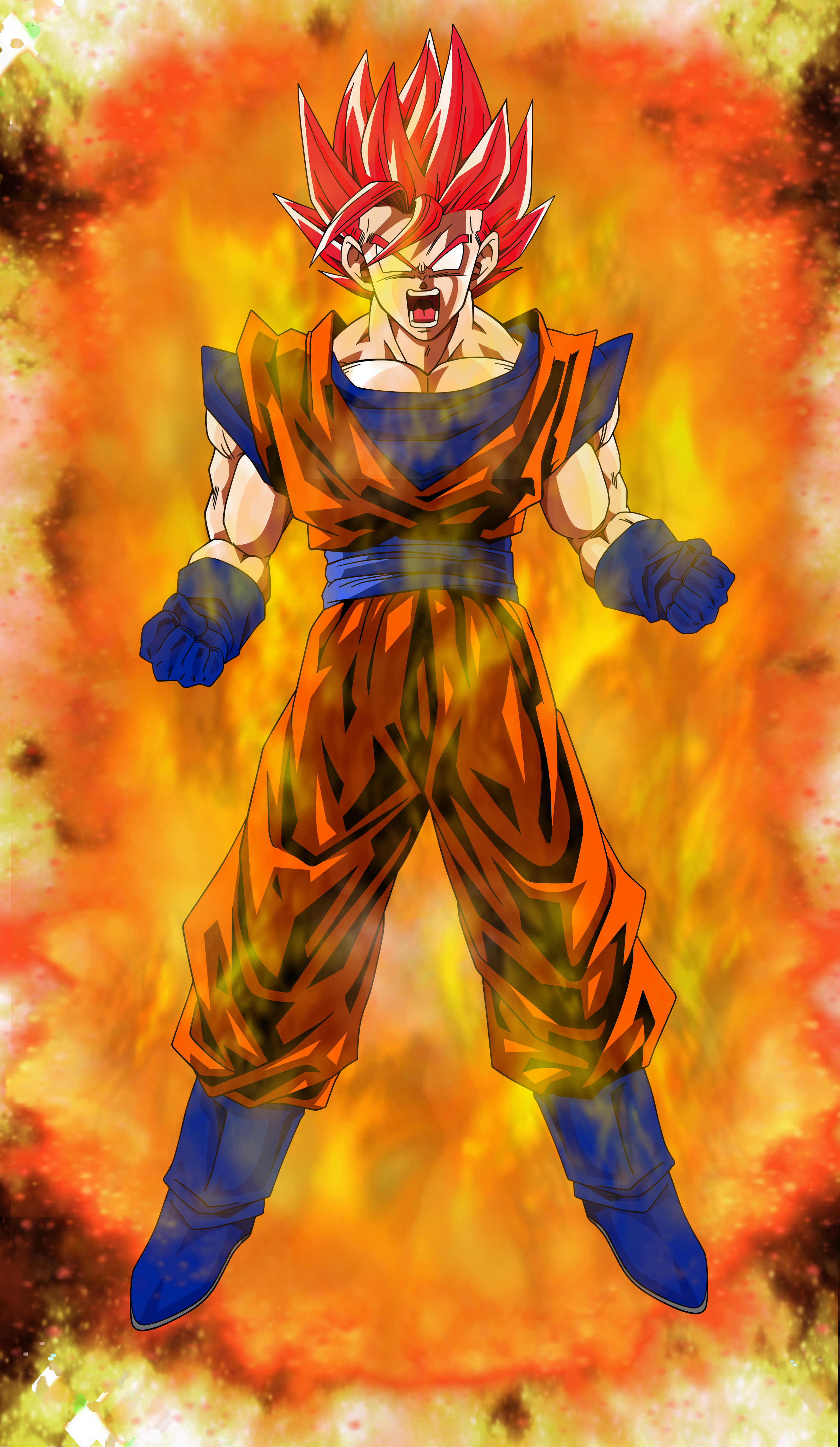 Super Saiyan God Goku Power Up