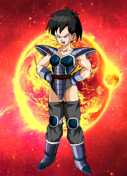 Female Saiyan With Turles Armor W/Backround