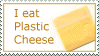 I Eat Plastic Cheese Stamp by Neko-Neko