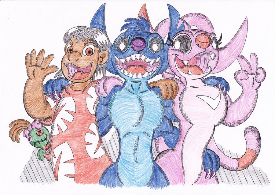 Lilo, Stitch and Angel by evilrabbit123 on DeviantArt