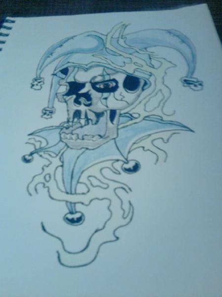 skull jester tattoo design