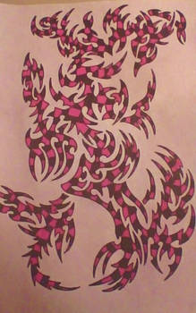 black and pink tribal