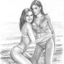 lovly teens on beach
