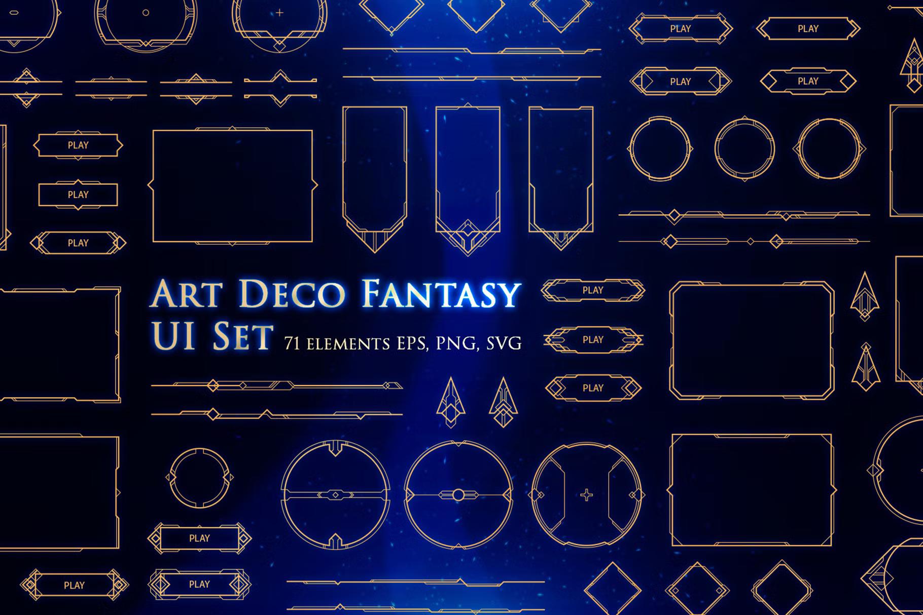 Deviantart Ui Art Deco Fantasy UI Set by fujacenu on DeviantArt