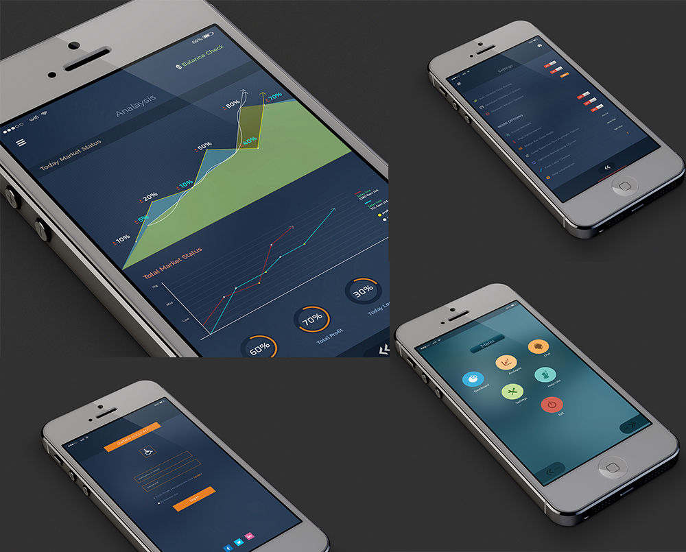 Market Status IOS Apps UI/UX design by hazratali2020