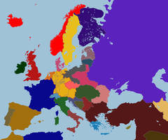 Map of Europe, around 1970 (Napoleon won, biatch!)